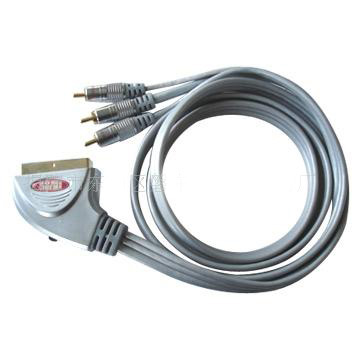  SCART Plug to 3-RCA Plug Cable ( SCART Plug to 3-RCA Plug Cable)
