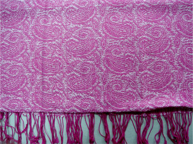  Jacquard Mercerized Wool Shawl