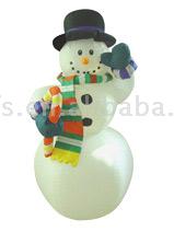  Air-Blown Christmas Inflatable Snowman with A Stick in Hand (Air-Blown Noël gonflables bonhomme de neige avec un bâton à la main)