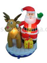  Airblown Infaltable Santa Claus with Reindeer and Gift Box on the Mat (Airblown Infaltable Père Noël avec rennes et Gift Box sur le tapis)