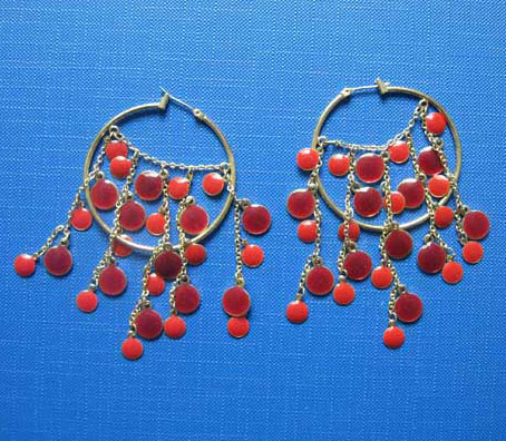  Red Coral Earrings (Corail Rouge Boucles d`oreilles)