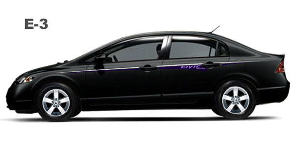 Honda CIVIC Compatible Car Decal (Black) (Honda CIVIC Совместимые автомобиля пропуск (Черный))