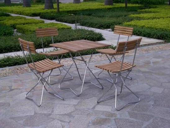  Stainless Steel Teak Folding Set ( Stainless Steel Teak Folding Set)
