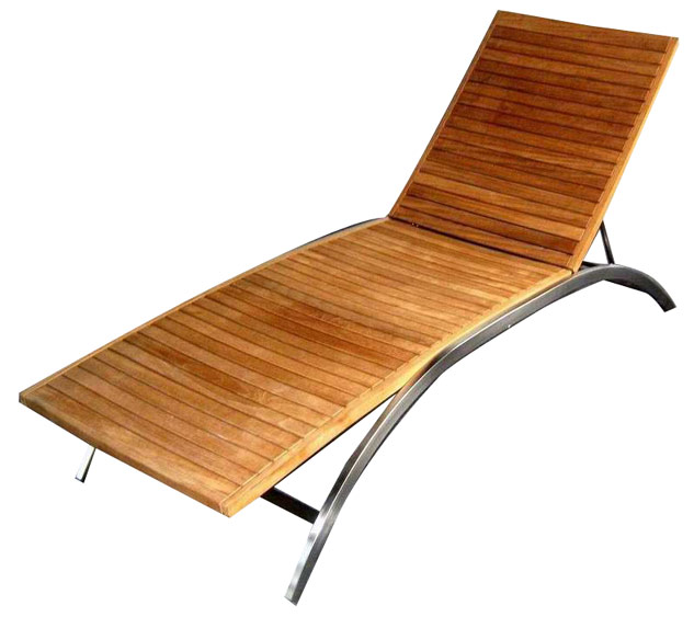  Stainless Steel Teak Sun Bed