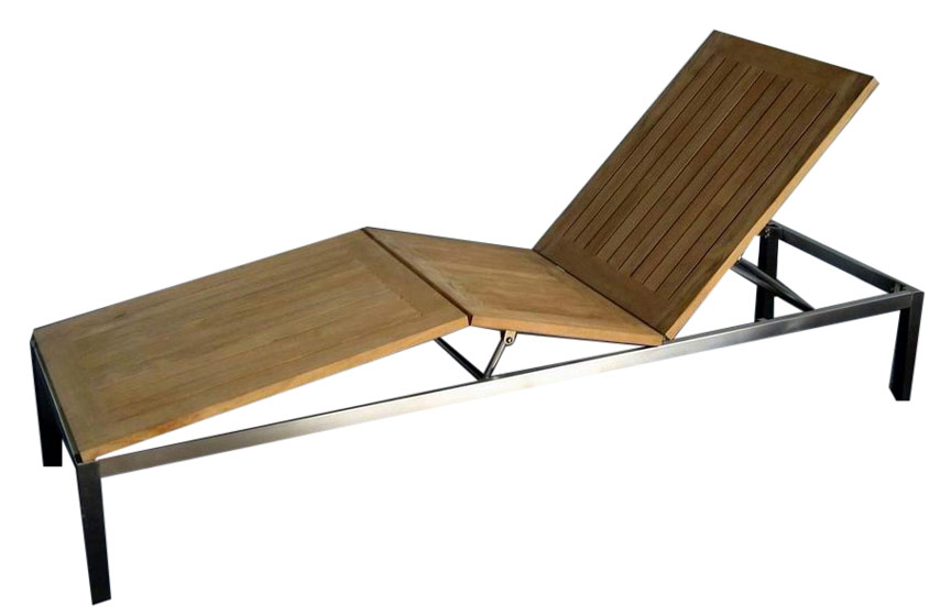  Stainless Steel Teak Sun Bed