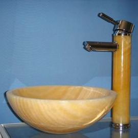  Stone Bowl , Basin and stone faucet