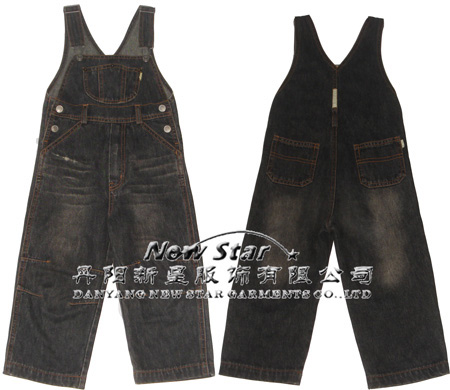  Children`s Suspender Denim Trousers (Children`s jarretelles Denim Trousers)