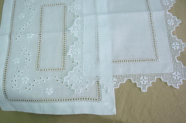  Place Mat / Coaster (with Handmade Hemstitch, Cutwork, Drawnwork, Artex) ( Place Mat / Coaster (with Handmade Hemstitch, Cutwork, Drawnwork, Artex))