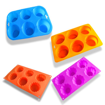  Silicone 6 Cup Muffin Cake Mold (Силиконовые 6 Кубок Muffin Mold Cake)