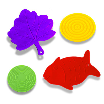  Silcone Pot Holders (Leaves and Fish) (Silcone Pot Holders (feuilles et de la pêche))