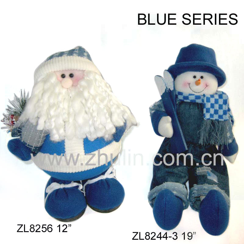  Christmas Santa Claus and Snowman (Blue Series) (Noël, le Père Noël et bonhomme de neige (Blue Series))