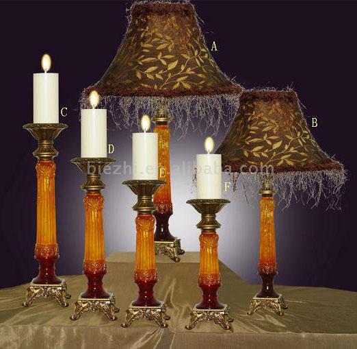  Polyresin Lamp and Candleholder (Polyrésine de lampes et bougeoirs)