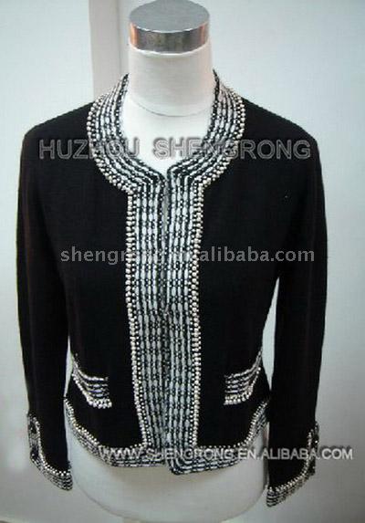  Women`s Cashmere Beading Cardigan ( Women`s Cashmere Beading Cardigan)