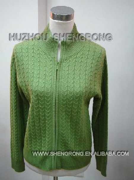  Women`s Silk & Cashmere Cable Zip Cardigan ( Women`s Silk & Cashmere Cable Zip Cardigan)
