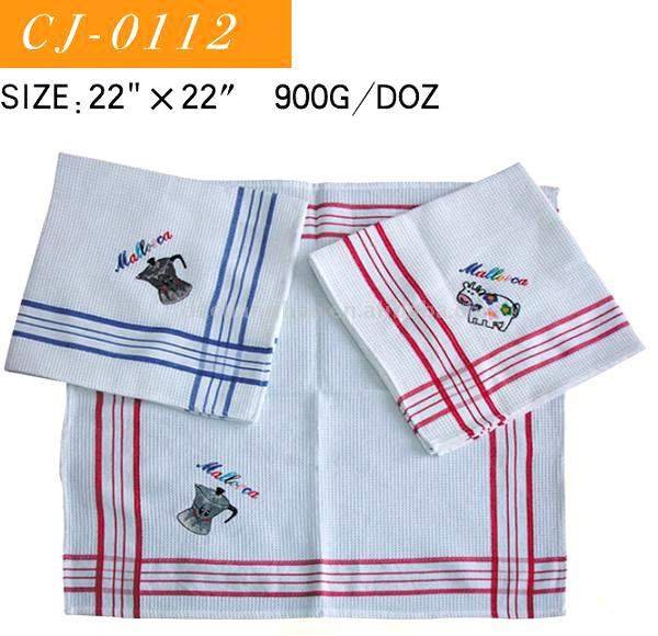  Cotton Yarn Dyed & Embroidered Wash Kitchen Towel (Fils de coton teints et brodés de cuisine de lavage de serviettes de bain)