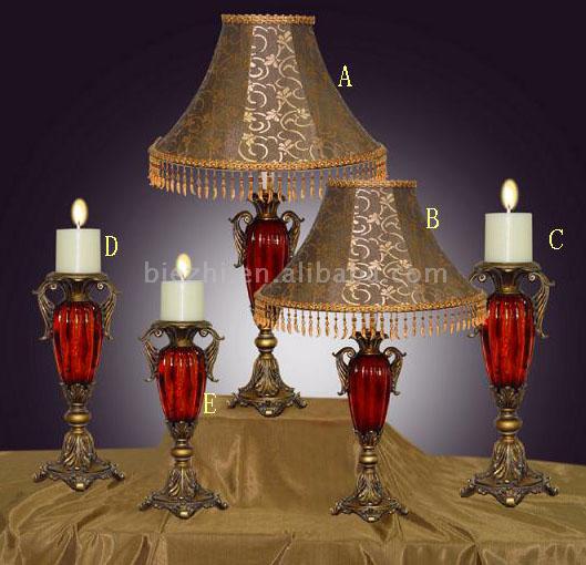  Polyresin Lamp and Candleholder (Polyrésine de lampes et bougeoirs)