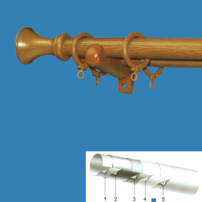 Wooden-Simulated Plastic-Covered Steel Curtain Rod (En bois recouverte de matière plastique simulé Steel Curtain Rod)