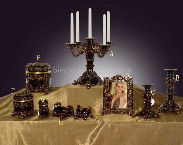  Polyresin Lamp and Candle Holders (BZ014B) (Polyrésine de lampes et bougeoirs (BZ014B))