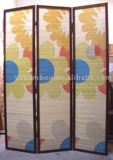  Printed Bamboo Folding Screen