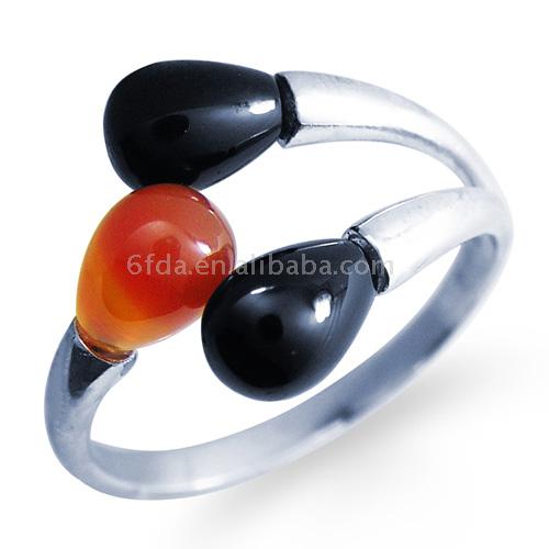  925 Sterling Silver Agate Ring (925 Sterling Silber Ring Achat)