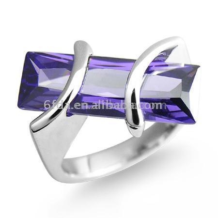 925 Sterling Silver Crystal Ring (925 Sterling Silver Crystal Ring)