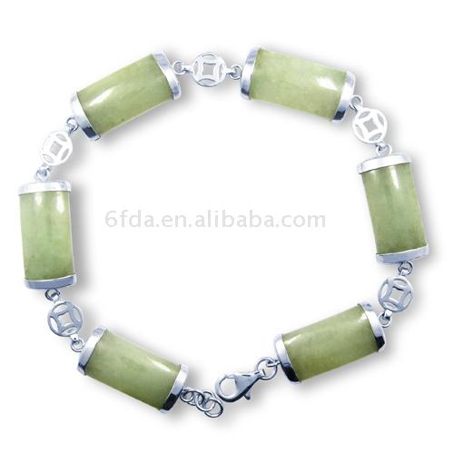  925 Sterling Silver Jade Bracelet (925 Argent Jade Bracelet)
