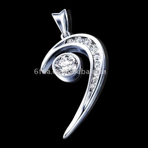  18K Gold Diamond Pendant ( 18K Gold Diamond Pendant)