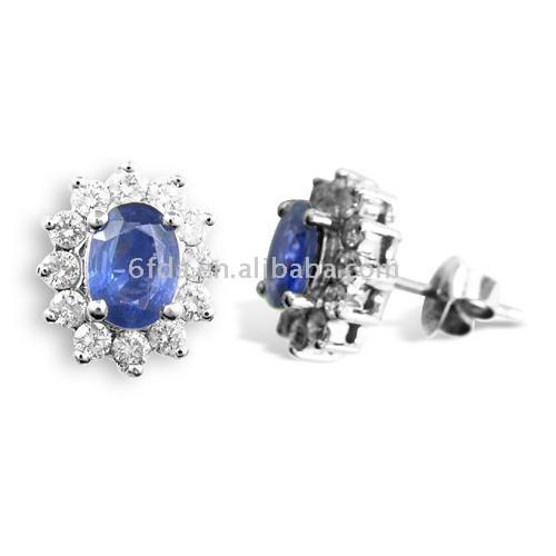  18K Gold Sapphire Earring ( 18K Gold Sapphire Earring)