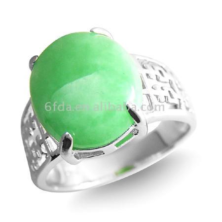  925 Sterling Silver Jade Ring