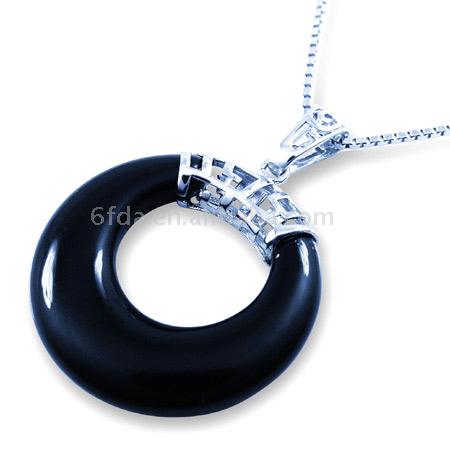  925 Sterling Silver Agate Pendant