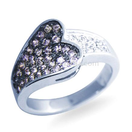  925 Sterling Silver Zircon Ring