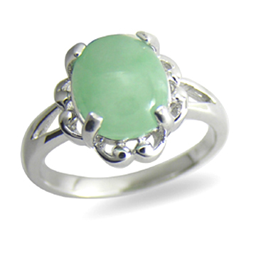  925 Sterling Silver Jade Ring