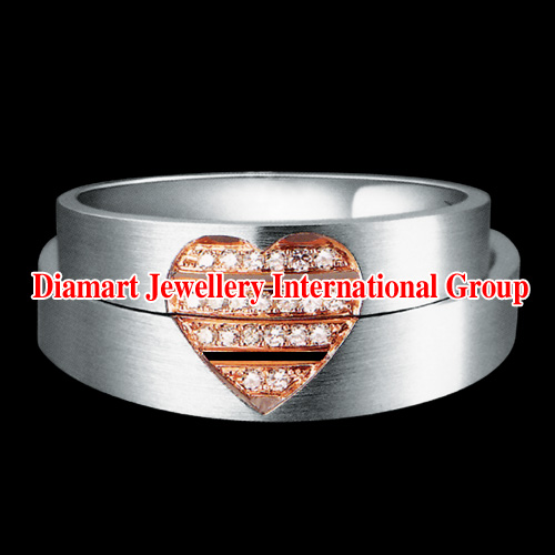  18K Gold with Diamond Lovers Ring (18 Karat Gold mit Diamanten Lovers Ring)