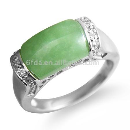  925 Sterling Silver Jade Ring