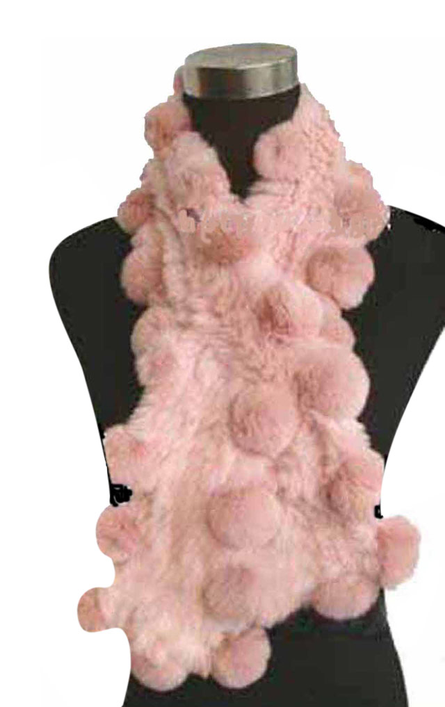  Rabbit Fur Knitted Scarf ()