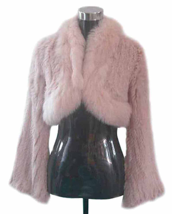  Rabbit Fur Knitted Coat with Fox Fur Collar ( Rabbit Fur Knitted Coat with Fox Fur Collar)