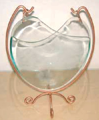  Glass Vase with Metal Stand (Glasvase mit Metall-Stand)