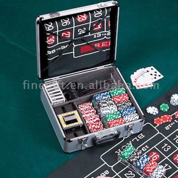  Big Poker Game Set in Aluminium Case (Большая набор для игры в покер в алюминиевом кейсе)