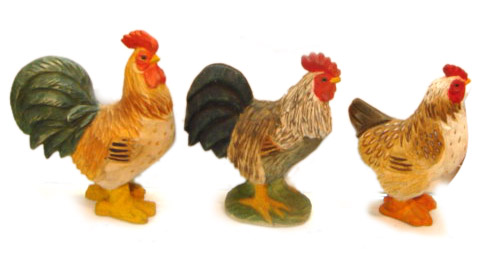  Wooden Rooster and Hen ( Wooden Rooster and Hen)