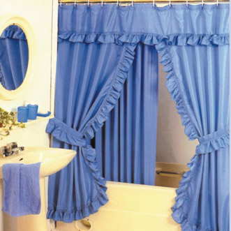  Solid Double-Swag Shower Curtain (Твердые Дважды Swag душевой занавес)