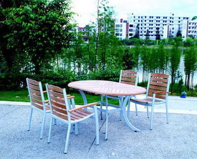  Aluminum Frame Timber Dining Set (Алюминиевая рама лесоматериалов Dining Set)