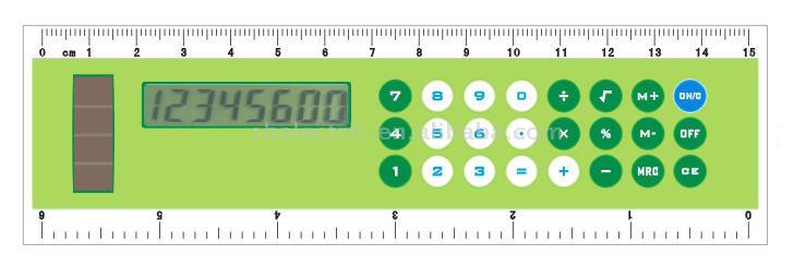 15cm Ultra-Thin Solar Straightedge Calculator (15cm Ultra-Thin Straightedge Calculatrice solaire)