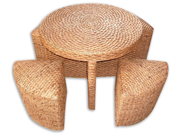  Rattan & Hyacinth Coffee Table and Chairs (Ротанг & Гиацинт столик и стулья)