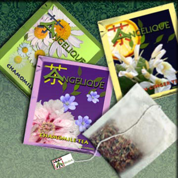  Herbal Flower Tea in Paper Bag with String and Tag