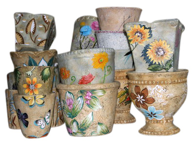  Color Painted Ceramic Flowerpot (Peinte en couleur céramique Flowerpot)