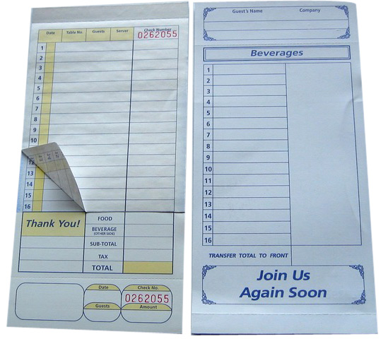  Two-Part Carbonless Guest Check ( Two-Part Carbonless Guest Check)