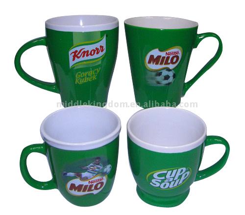  Green Glazed Nescafe Mugs (Зеленая глазурованная Nescafe кружки)