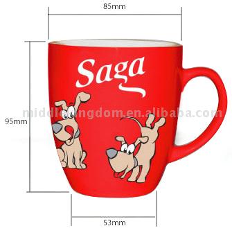  Saga Red-Glazed Drum Shape Mug (Saga Red-Grès forme de fût Mug)