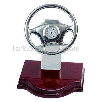  Wooden Clock with Globe ( Wooden Clock with Globe)