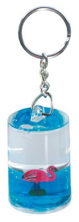  Fancy Liquid Column Shape Key Ring with Floater
